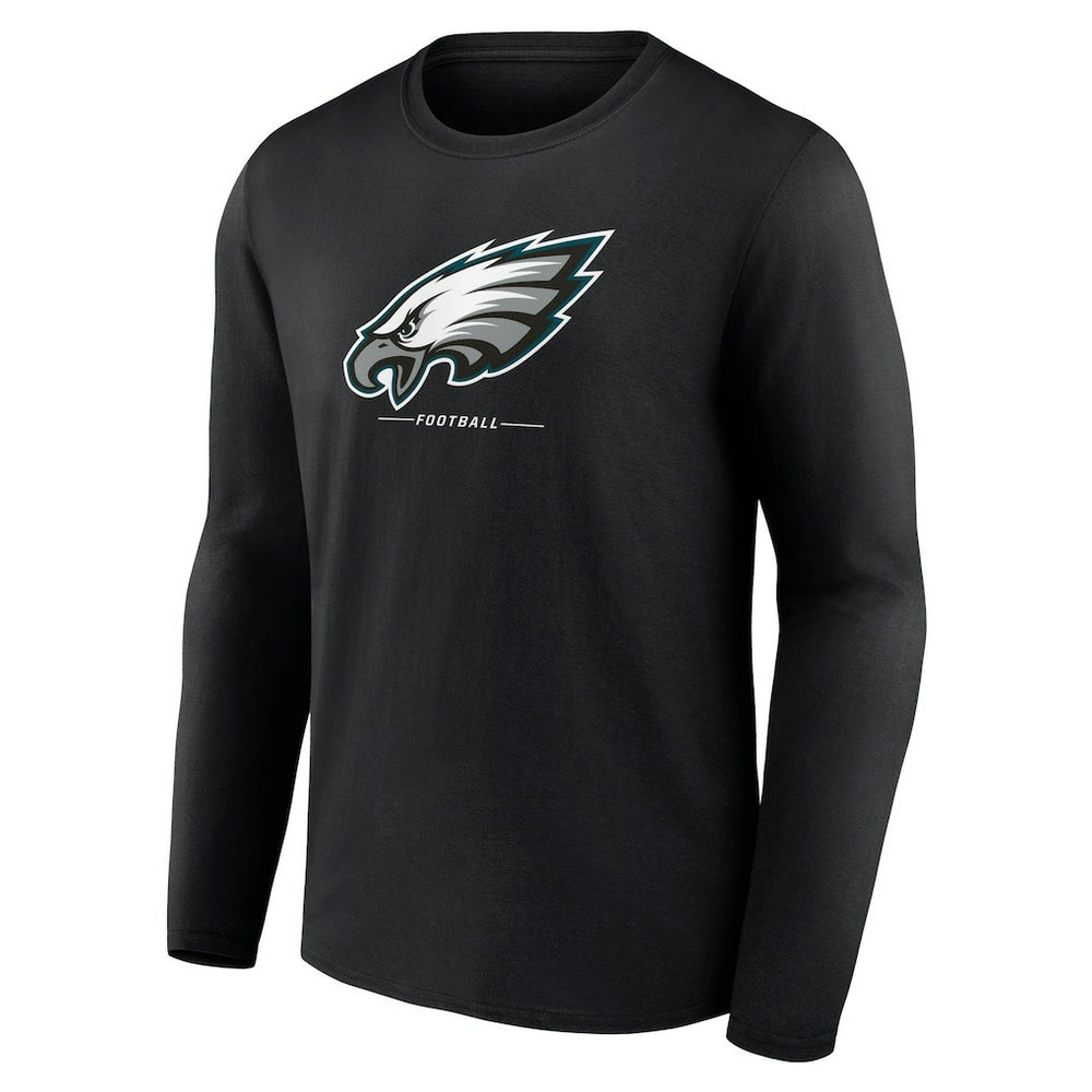 Philadelphia Eagles Logo Team Lockup Long Sleeve T-Shirt - Black on sale