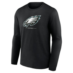 Philadelphia Eagles Logo Team Lockup Long Sleeve T-Shirt - Black on sale