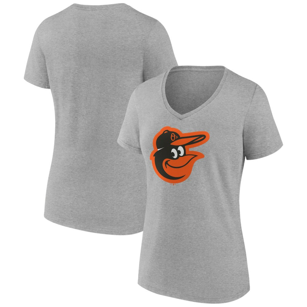 Baltimore Orioles Women's Official Logo V-Neck T-Shirt - Gray