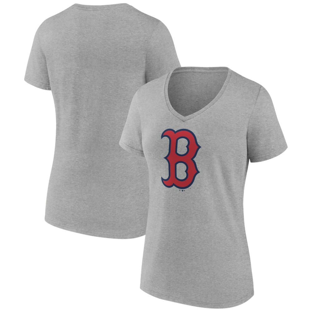 Boston Red Sox Women's Official Logo V-Neck T-Shirt - Gray