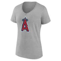 Los Angeles Angels Women's Official Logo V-Neck T-Shirt - Gray