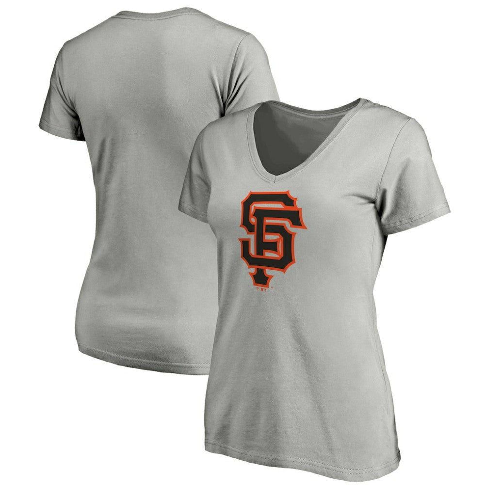 San Francisco Giants Women's Official Logo V-Neck T-Shirt - Gray