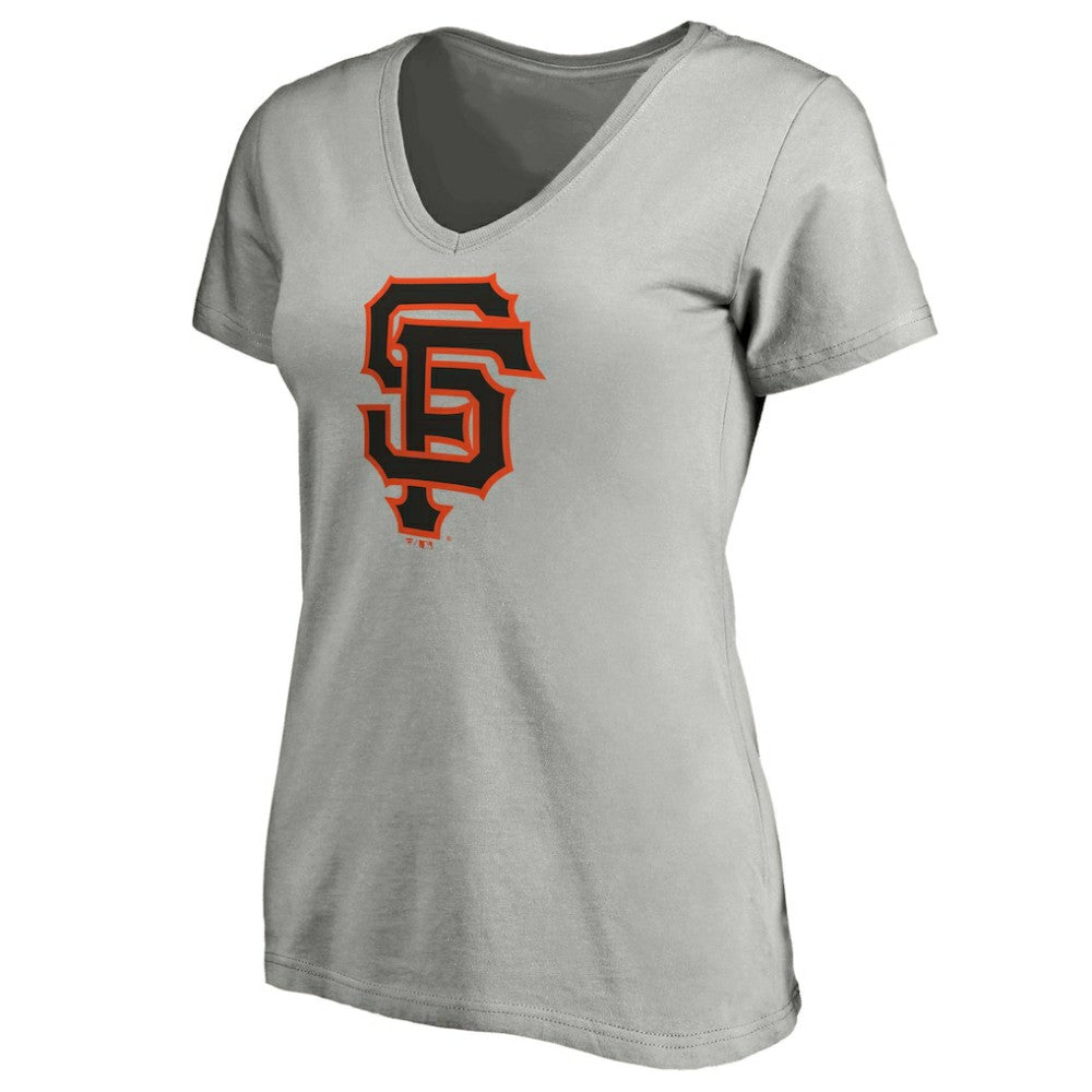 San Francisco Giants Women's Official Logo V-Neck T-Shirt - Gray