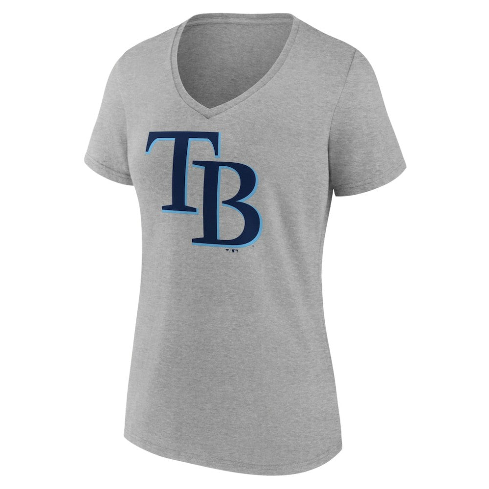 Tampa Bay Rays Women's Official Logo V-Neck T-Shirt - Gray