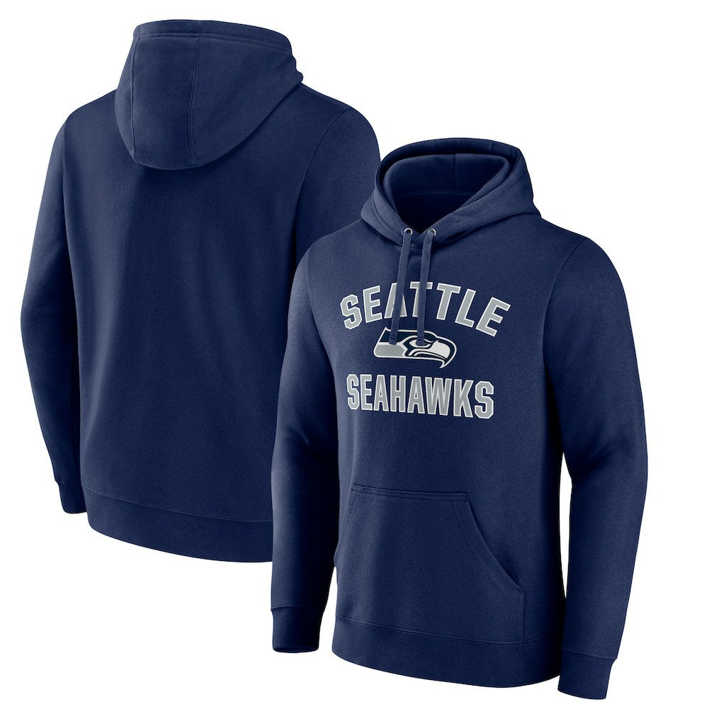 Seattle Seahawks Victory Arch Fitted Pullover Hoodie - College Navy sale