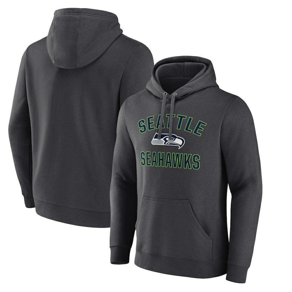 Seattle Seahawks Victory Arch Fitted Pullover Hoodie - Charcoal sale