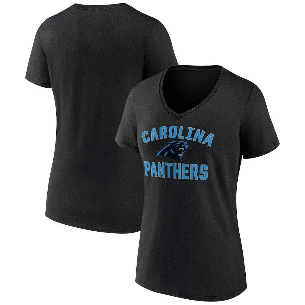 Carolina Panthers Women's Victory Arch Team V-Neck T-Shirt - Black discount