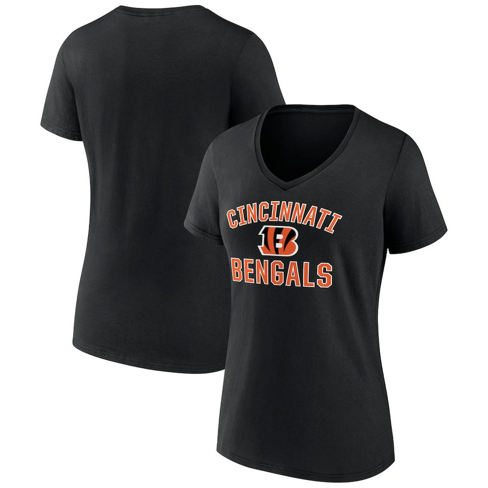 Cincinnati Bengals Women's Victory Arch Team V-Neck T-Shirt - Black discount