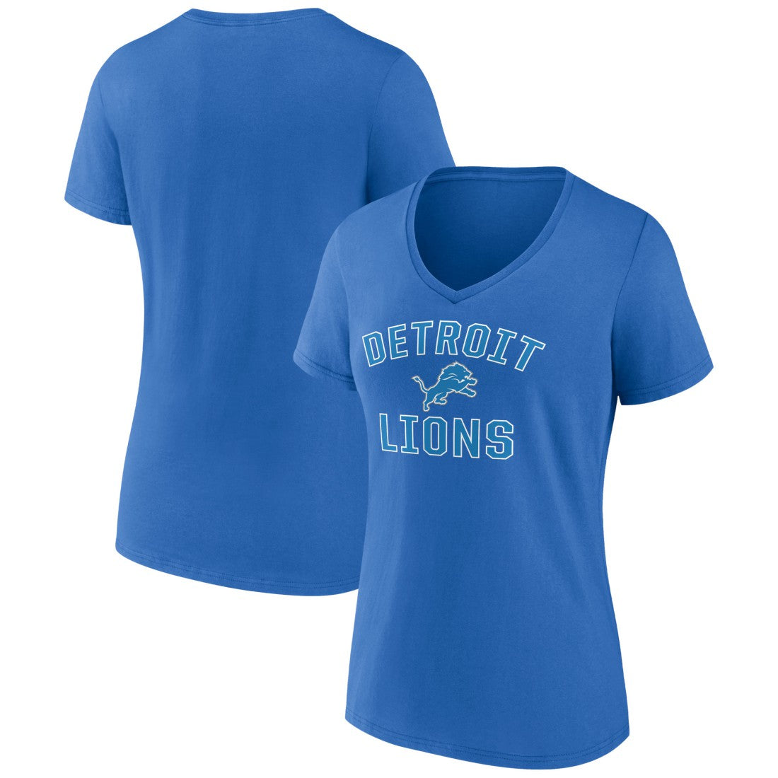 Detroit Lions Women's Victory Arch Team V-Neck T-Shirt - Blue discount