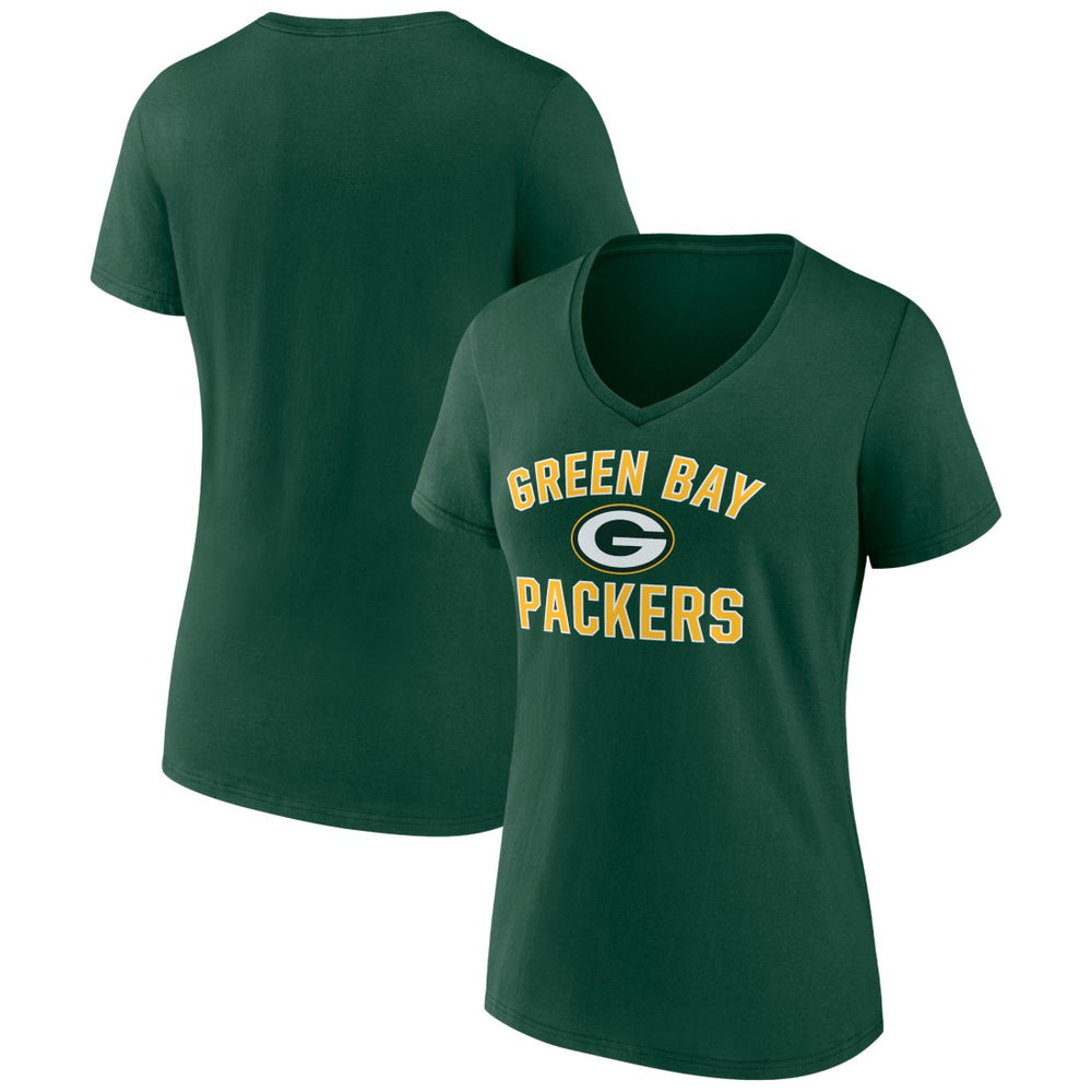Green Bay Packers Women's Victory Arch Team V-Neck T-Shirt - Green discount