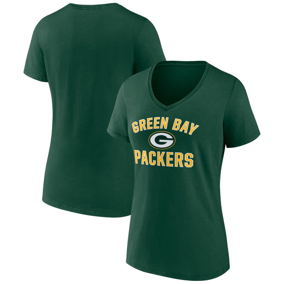 Green Bay Packers Women's Victory Arch Team V-Neck T-Shirt - Green discount