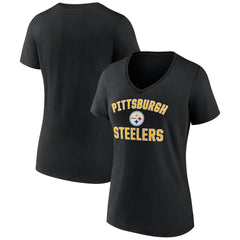 Pittsburgh Steelers Women's Victory Arch Team V-Neck T-Shirt - Black sale
