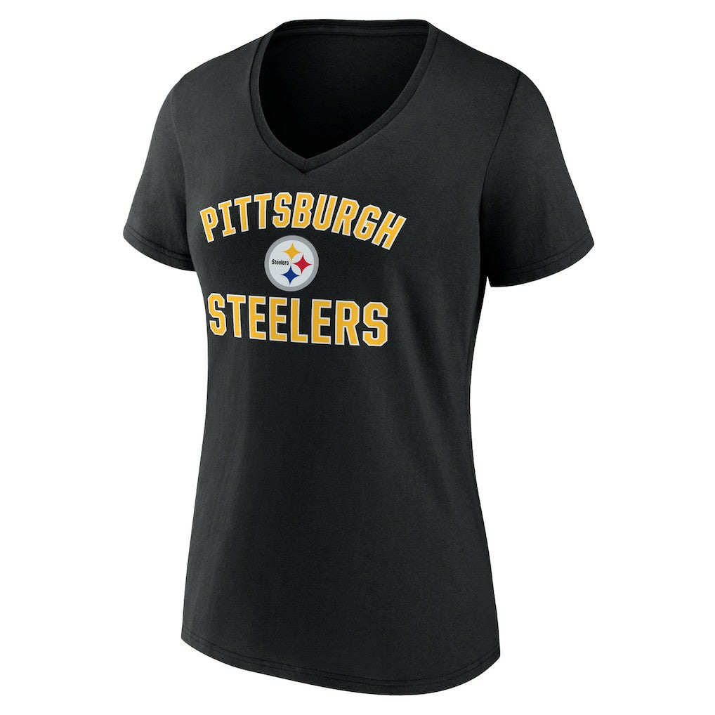 Pittsburgh Steelers Women's Victory Arch Team V-Neck T-Shirt - Black sale