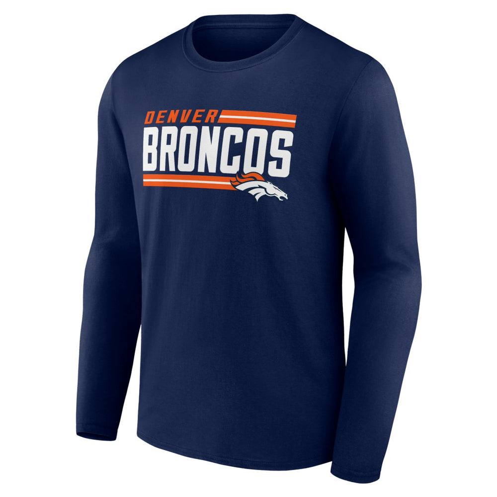 Denver Broncos On Side Stripe Team Long Sleeve T-Shirt - Navy sale
