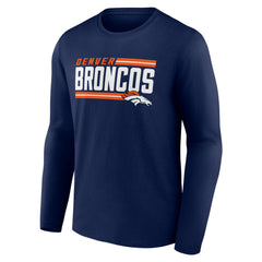 Denver Broncos On Side Stripe Team Long Sleeve T-Shirt - Navy sale