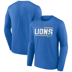 Detroit Lions On Side Stripe Team Long Sleeve T-Shirt - Blue for sale