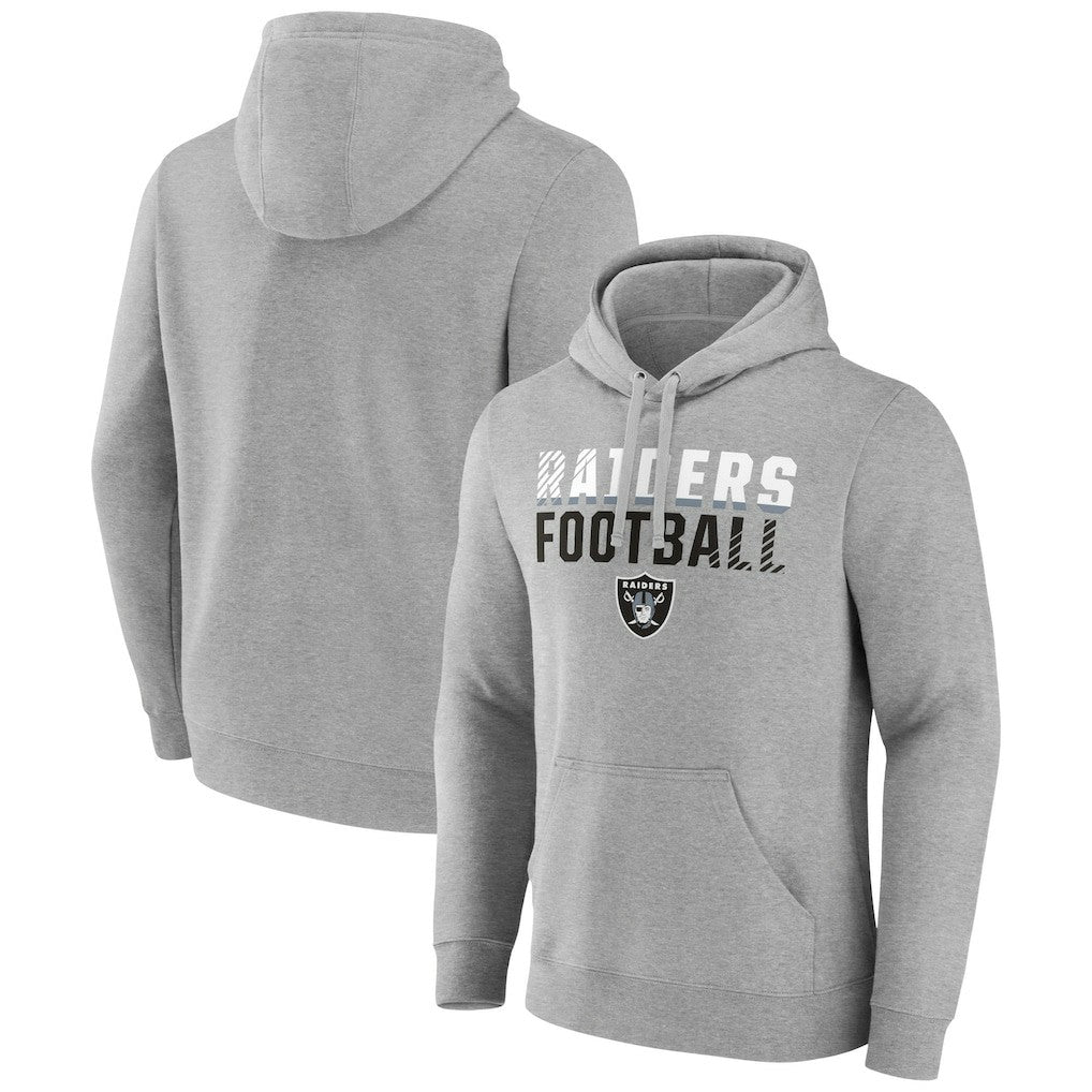 Las Vegas Raiders Team Fade Out Fitted Pullover Hoodie - Heather Gray on sale