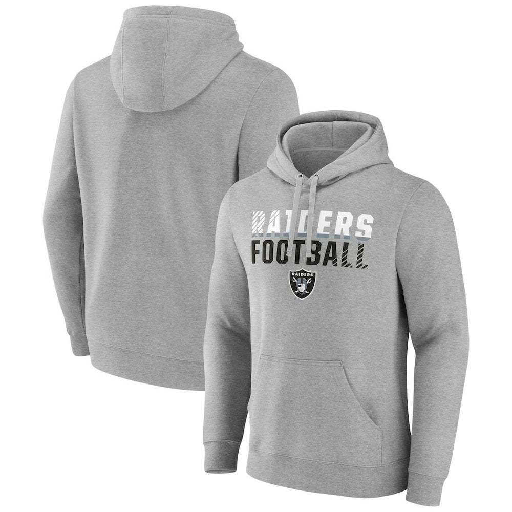 Las Vegas Raiders Team Fade Out Fitted Pullover Hoodie - Heather Gray on sale