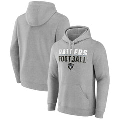 Las Vegas Raiders Team Fade Out Fitted Pullover Hoodie - Heather Gray on sale