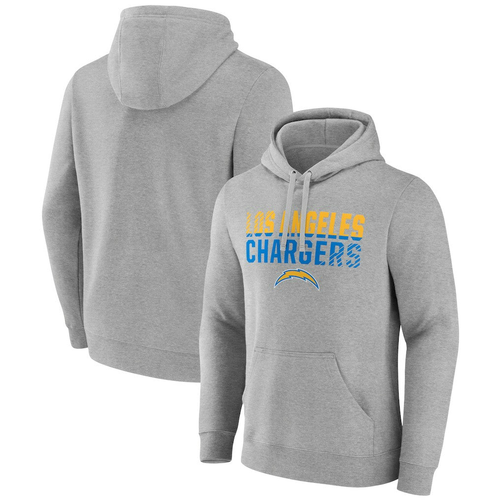 Los Angeles Chargers Team Fade Out Fitted Pullover Hoodie - Heather Gray discount