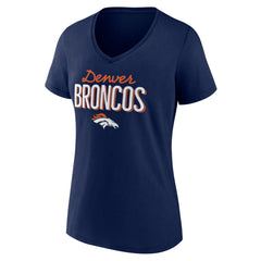 Denver Broncos Women's Nostalgia V-Neck T-Shirt - Navy sale