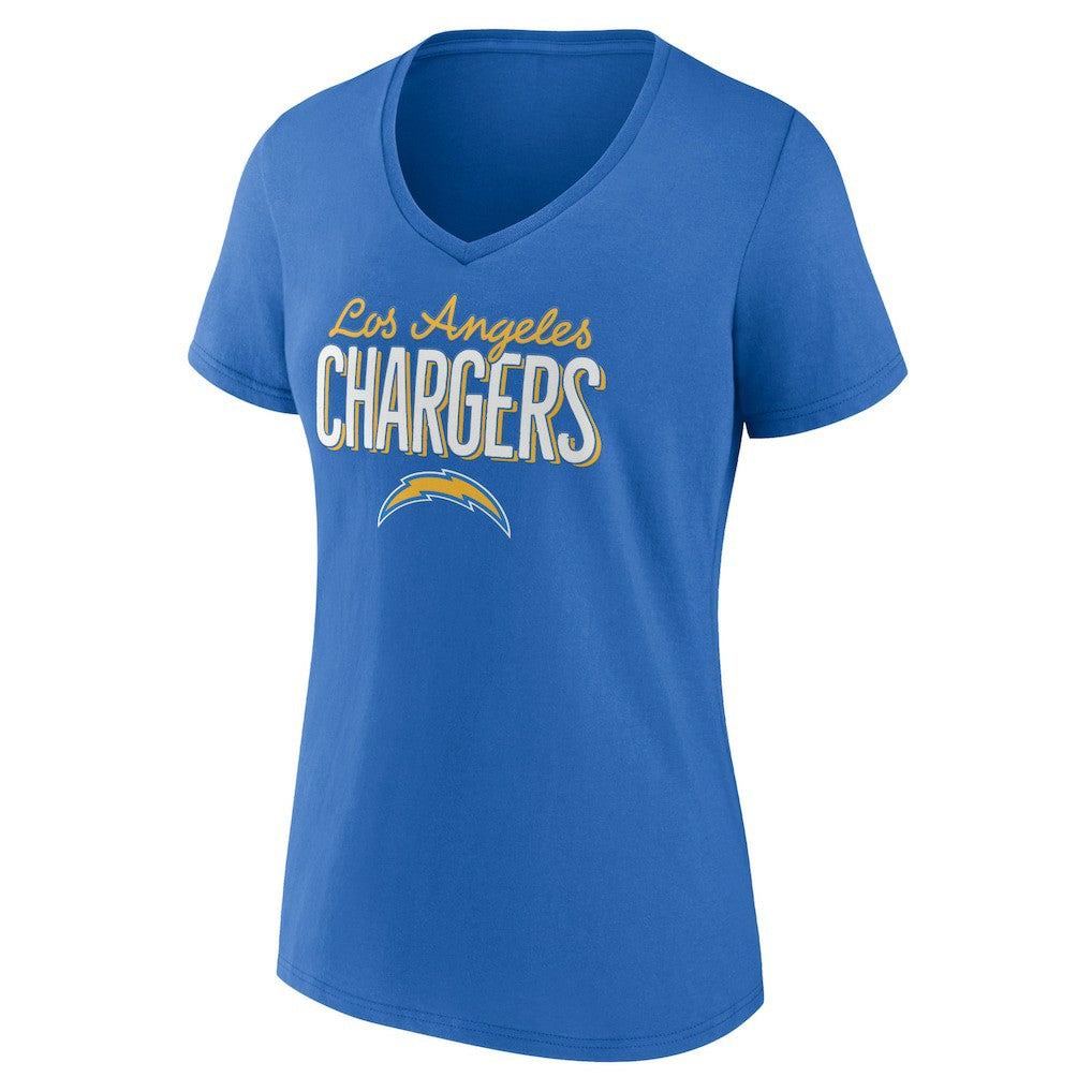 Los Angeles Chargers Women's Nostalgia V-Neck T-Shirt - Powder Blue sale