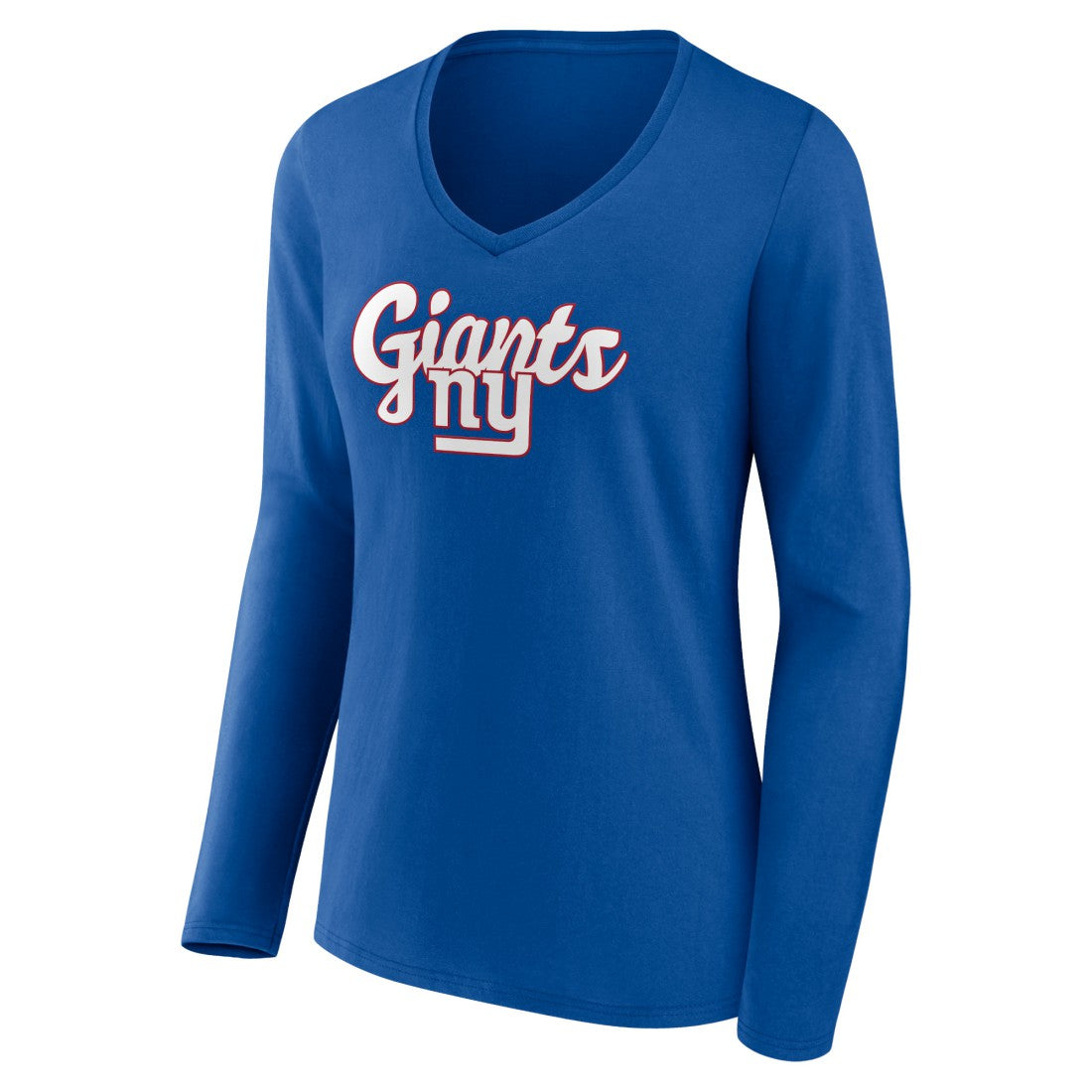 New York Giants Women's Freehand Team Long Sleeve V-Neck T-Shirt - Royal outlet
