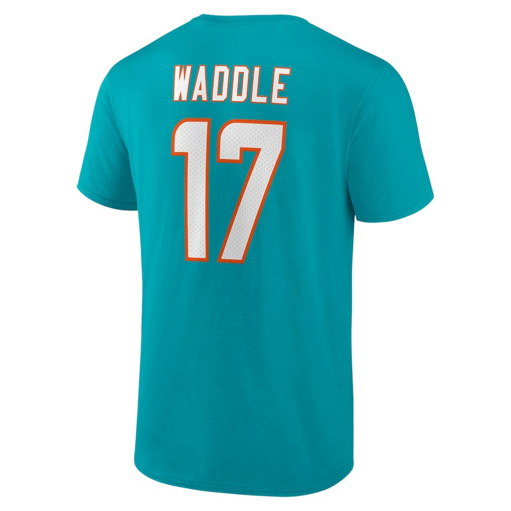 Jaylen Waddle Miami Dolphins Player Icon Name & Number T-Shirt - Aqua discount