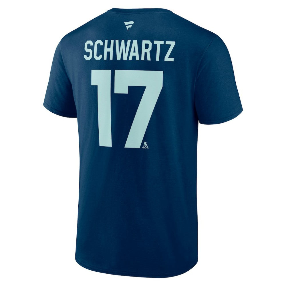 Jaden Schwartz Seattle Kraken Fanatics Special Edition 2.0 Name & Number T-Shirt Deep Sea Blue