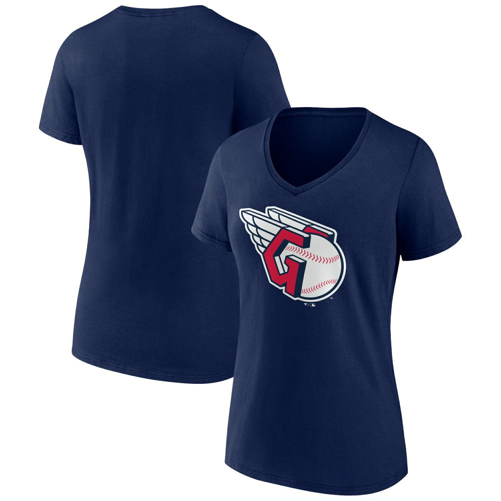 Cleveland Guardians Women's Official Logo V-Neck T-Shirt - Navy