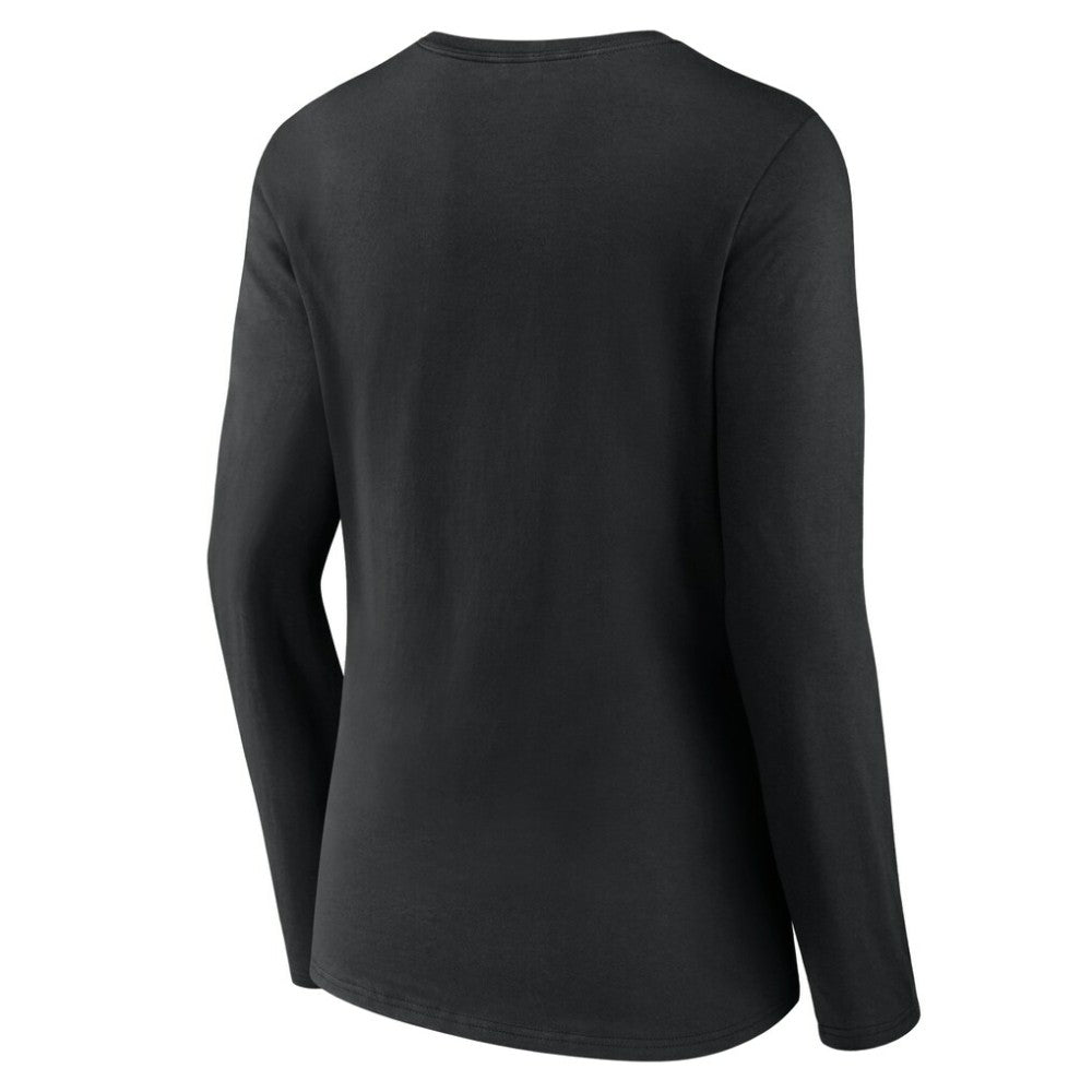 Miami Marlins Women's Victory Script Long Sleeve V-Neck T-Shirt - Black