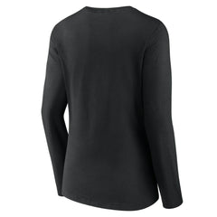Miami Marlins Women's Victory Script Long Sleeve V-Neck T-Shirt - Black