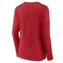 Washington Nationals Women's Victory Script Long Sleeve V-Neck T-Shirt - Red