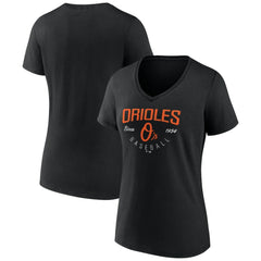 Baltimore Orioles Women's Live For It Team V-Neck T-Shirt - Black