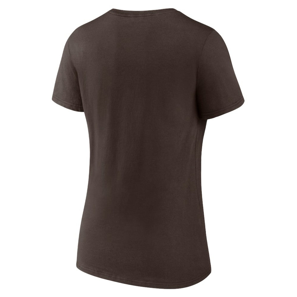 San Diego Padres Women's Live For It Team V-Neck T-Shirt - Brown