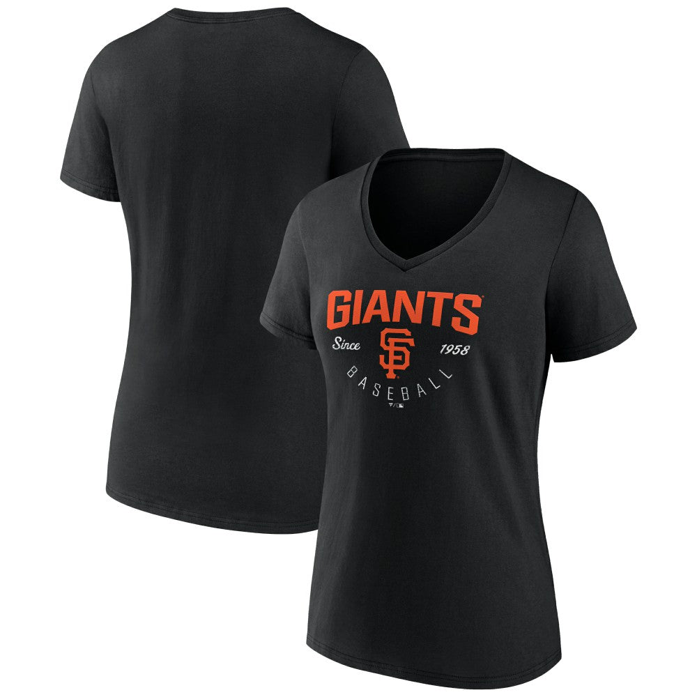 San Francisco Giants Women's Live For It Team V-Neck T-Shirt - Black