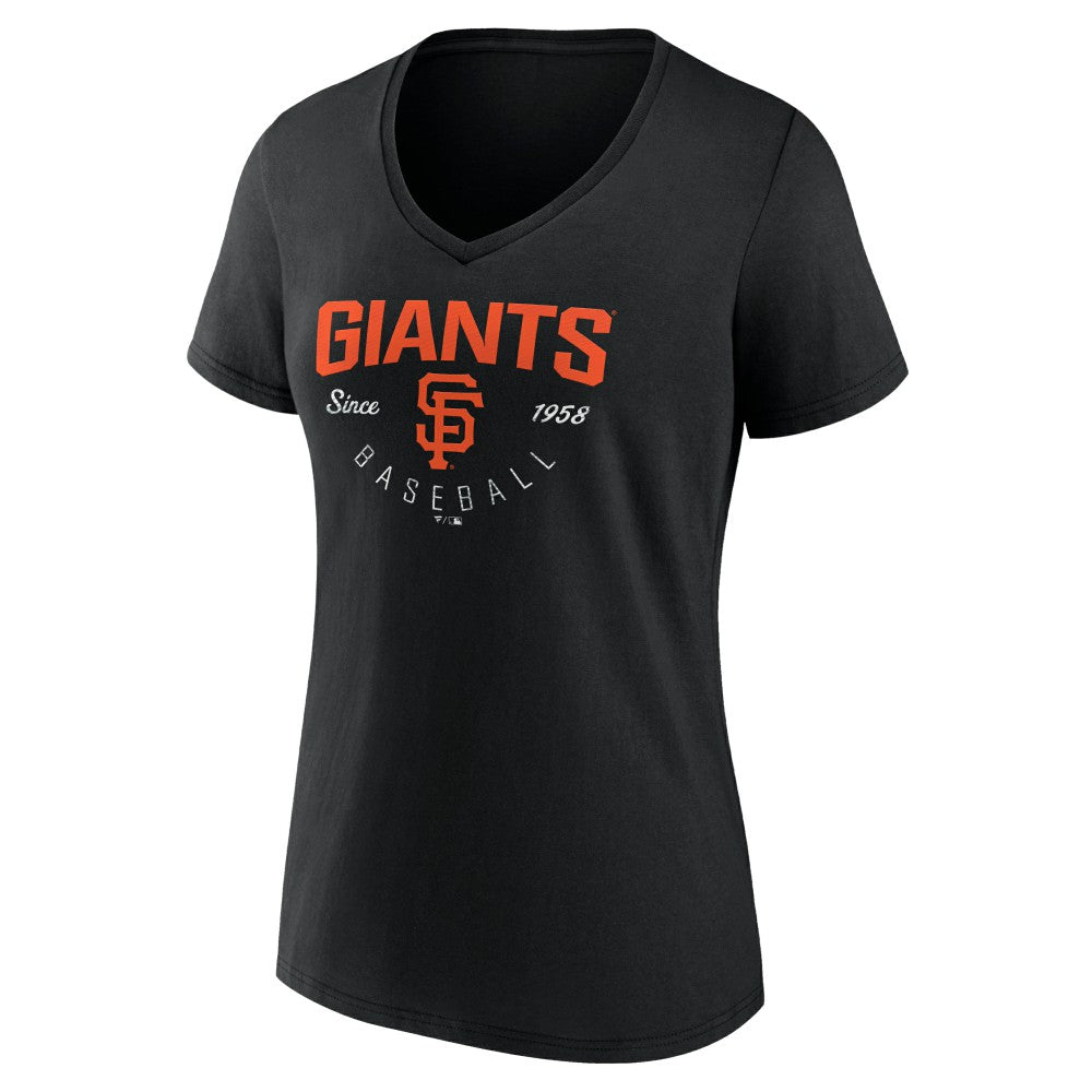 San Francisco Giants Women's Live For It Team V-Neck T-Shirt - Black