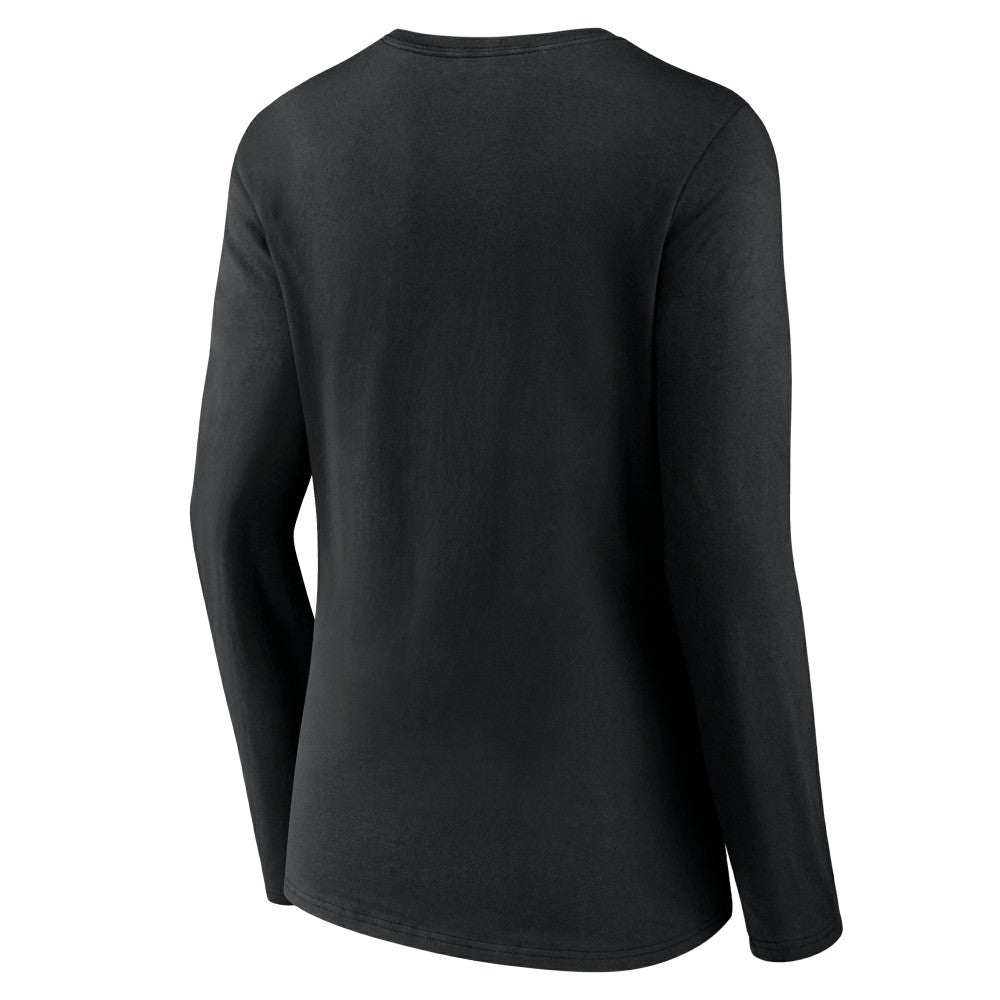Miami Marlins Women's Live For It Long Sleeve Long Sleeve V-Neck T-Shirt - Black