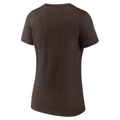 San Diego Padres Women's Lockup V-Neck T-Shirt - Brown