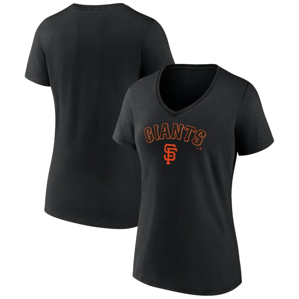 San Francisco Giants Women's Lockup V-Neck T-Shirt - Black