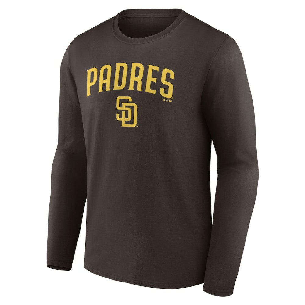 San Diego Padres Team Lockup Long Sleeve T-Shirt - Brown