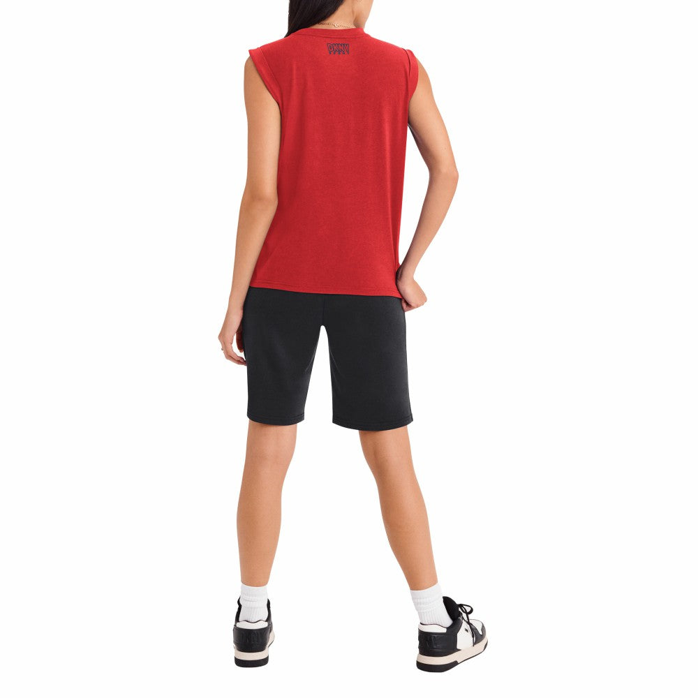Los Angeles Angels DKNY Sport Women's Madison Tri-Blend Tank Top - Red
