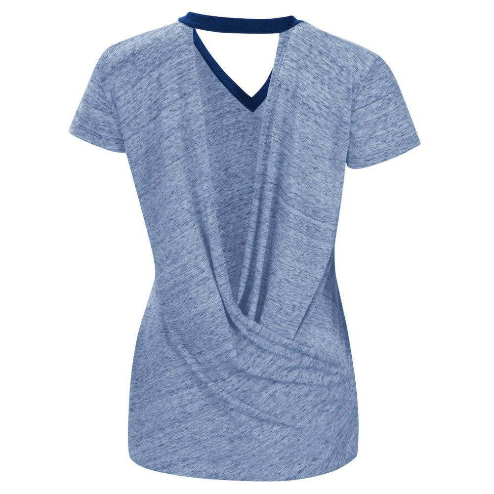 Chicago Cubs Touch Women's Halftime Back Wrap Top V-Neck T-Shirt - Royal