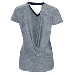 Cleveland Guardians Touch Women's Halftime Back Wrap Top V-Neck T-Shirt - Navy