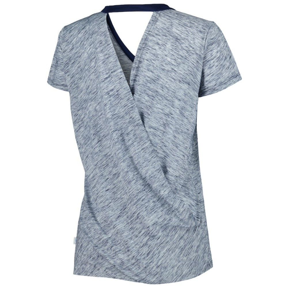 Boston Red Sox Touch Women's Halftime Back Wrap Top V-Neck T-Shirt - Navy