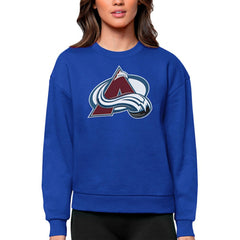 Colorado Avalanche Antigua Women's Team Logo Victory Crewneck Pullover Sweatshirt Royal