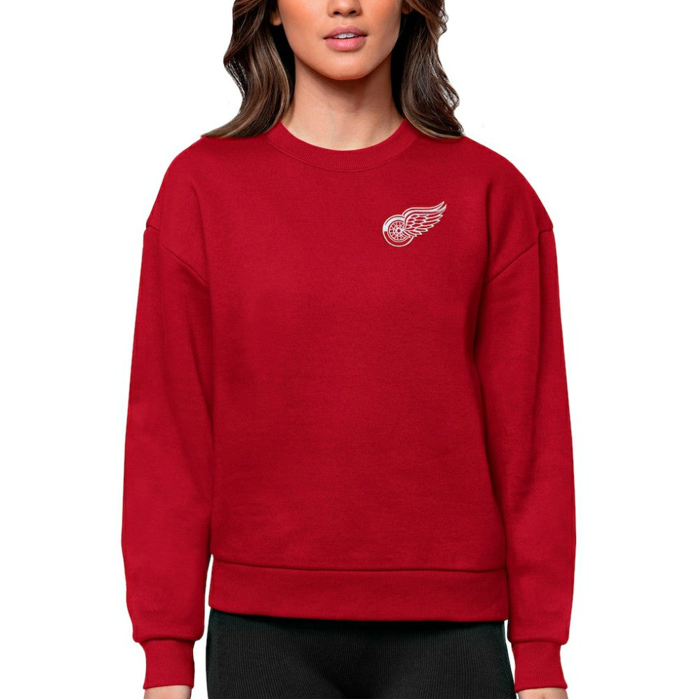 Detroit Red Wings Antigua Women's Victory Crewneck Pullover Sweatshirt Red