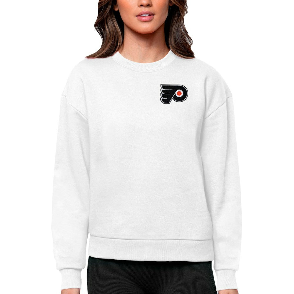 Philadelphia Flyers Antigua Women's Victory Crewneck Pullover Sweatshirt White