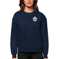 Toronto Maple Leafs Antigua Women's Victory Crewneck Pullover Sweatshirt Navy