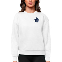 Toronto Maple Leafs Antigua Women's Victory Crewneck Pullover Sweatshirt White